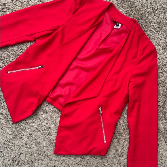 H&M Women’s Red Blazer Size 6 - Picture 3 of 12